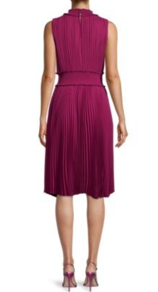 Nanette Lepore Black Halter Neck Pleated Skirt Midi Dress - Picture 12 of 12